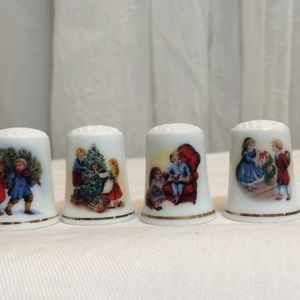 VTG 1980s Avon Christmas Collectors Thimbles Retro